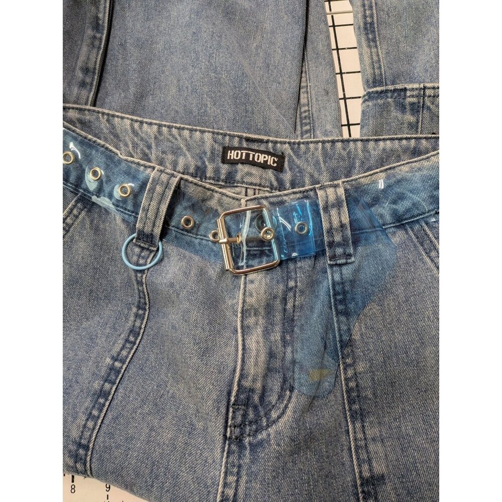 Patchwork Cargo Denim Pants Butterfly Mushroom Wi… - image 7